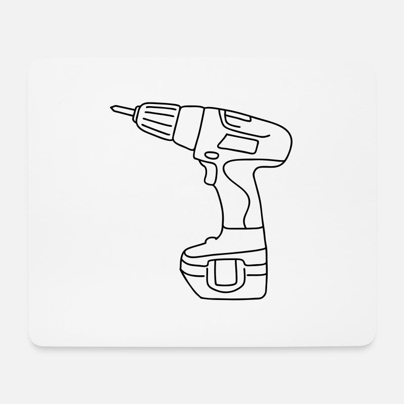 Akkuschrauber - Mousepad (Querformat) - Weiß