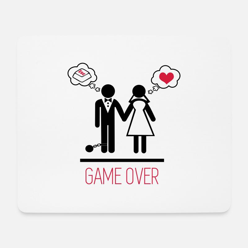 Game over - Stag do - Hen party - Wedding - Mouse Pad (horizontal) - white