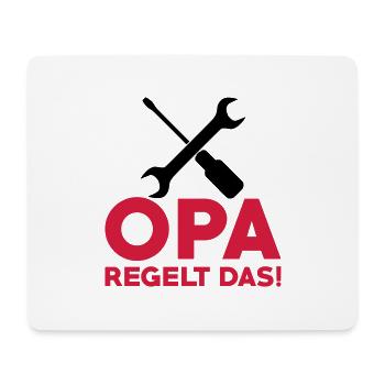 Opa regelt das - Mousepad (Querformat) - Weiß - Vorne