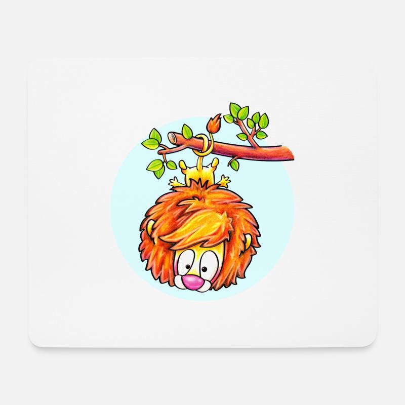 hanging lion with sky - Mousepad (Querformat) - Weiß