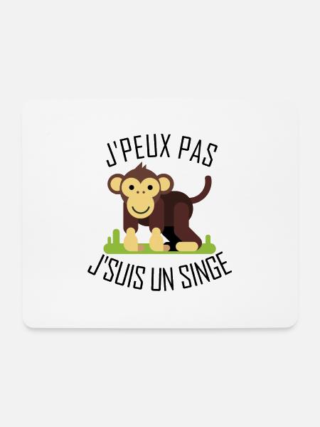 Ich kann kein Affe sein - Mousepad (Querformat) - Weiß