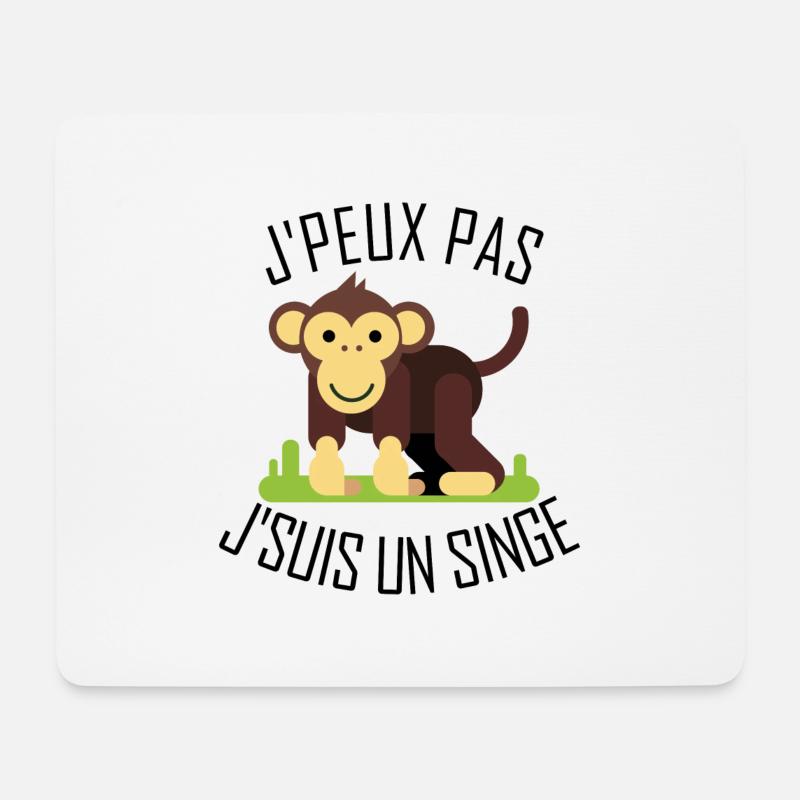 Ich kann kein Affe sein - Mousepad (Querformat) - Weiß