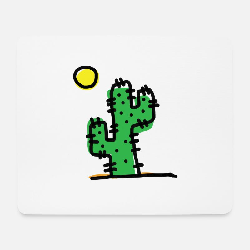 Single cactus - Mouse Pad (horizontal) - white
