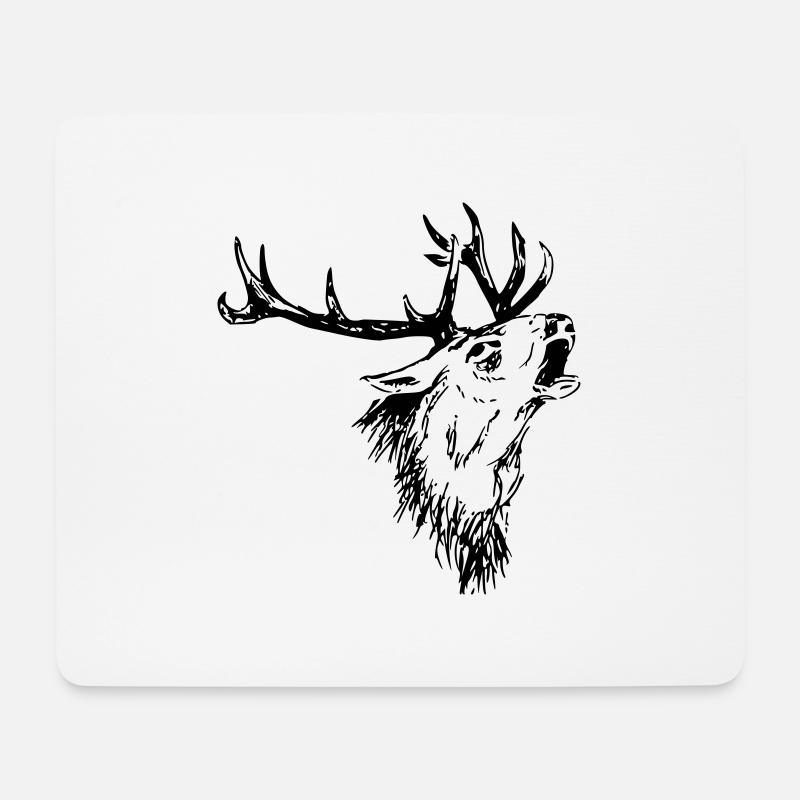 Hirsch - Mousepad (Querformat) - Weiß