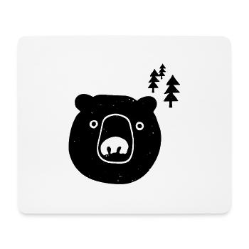 Bear in the forest drawing - Mouse Pad (horizontal) - white - Front