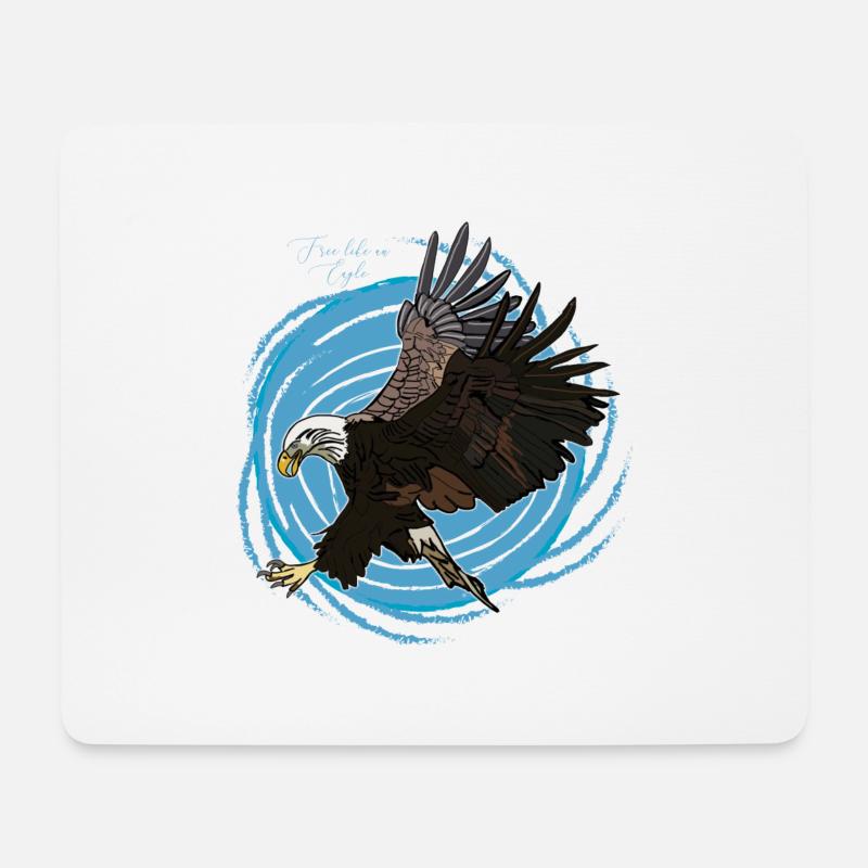 Adler, Eagle, Free - Mousepad (Querformat) - Weiß