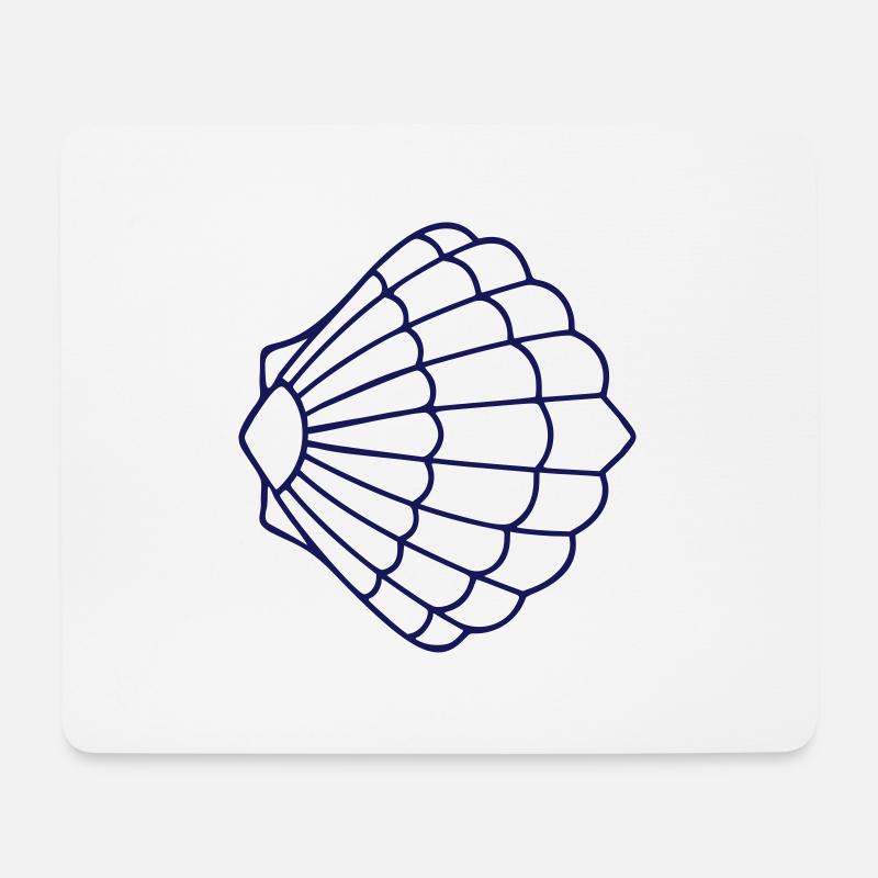 Jakobsmuschel IX Blau - Mousepad (Querformat) - Weiß