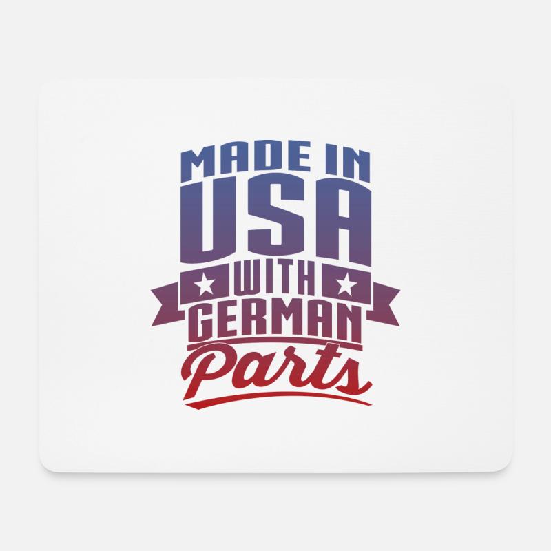 Made In USA German Parts - Mousepad (Querformat) - Weiß