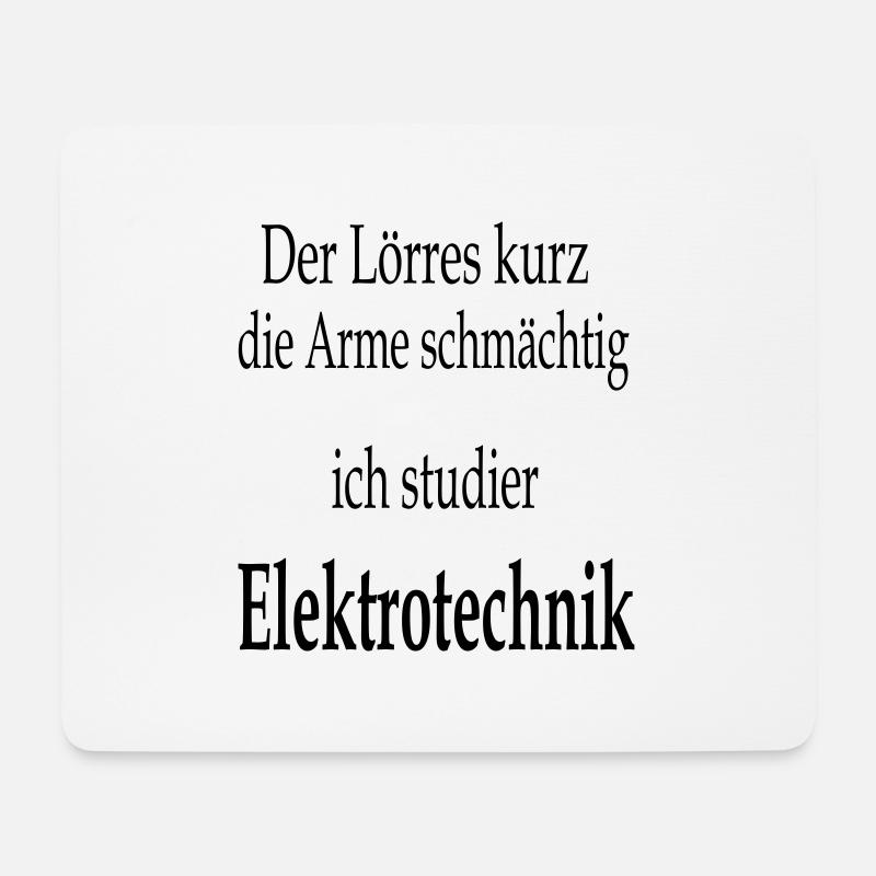 Lörres kurz, Arme schmächtig, Elektrotechnik - Mousepad (Querformat) - Weiß