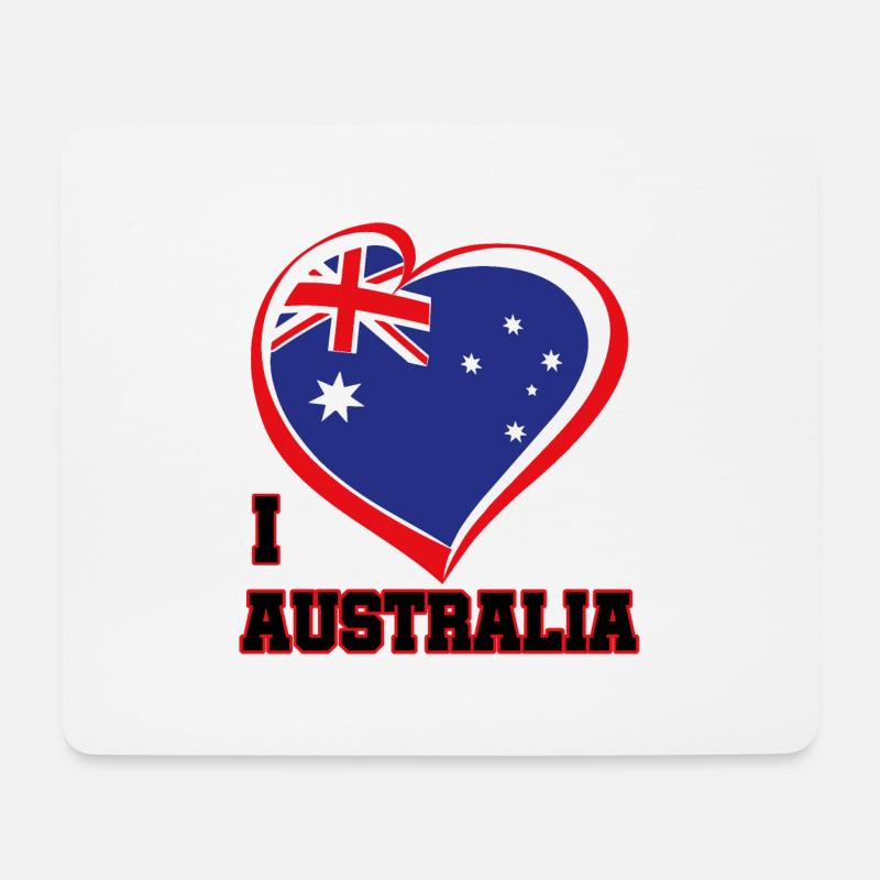 I Love AUSTRALIA - Mousepad (Querformat) - Weiß