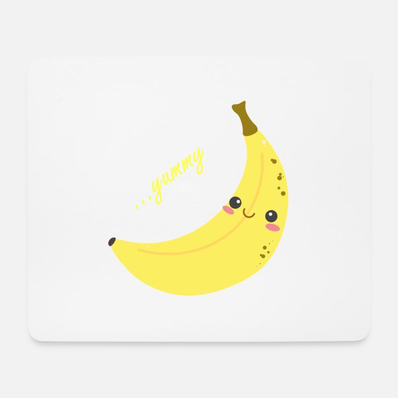 Banane yummy - Mousepad (Querformat) - Weiß