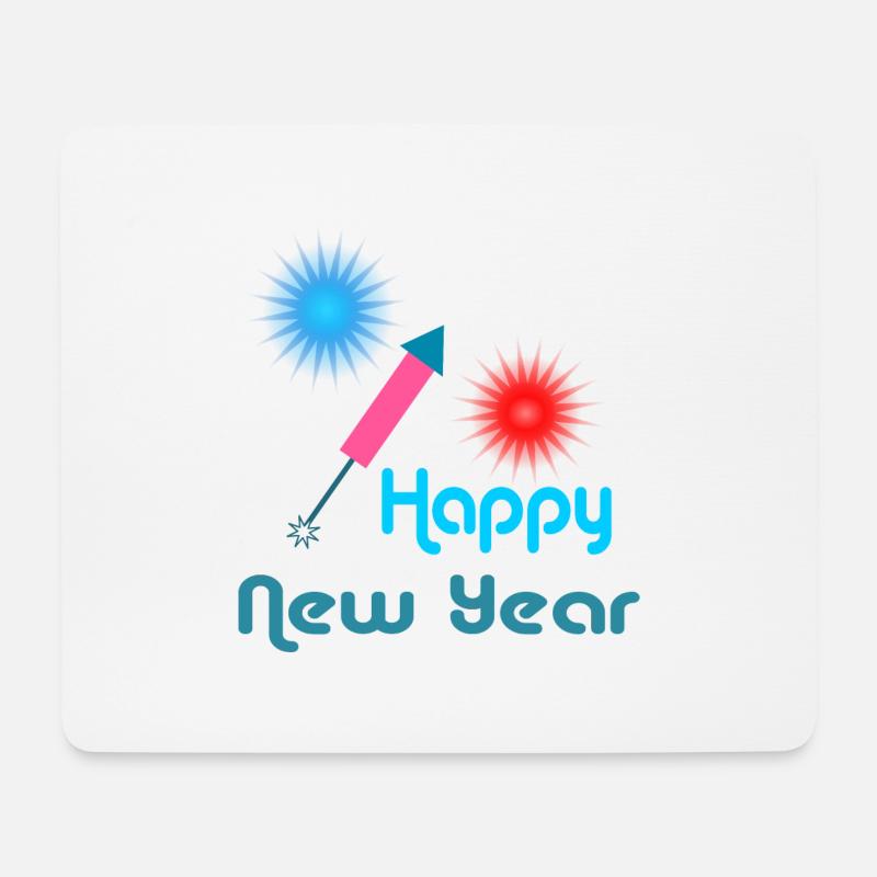 Happy New Year - Mousepad (Querformat) - Weiß