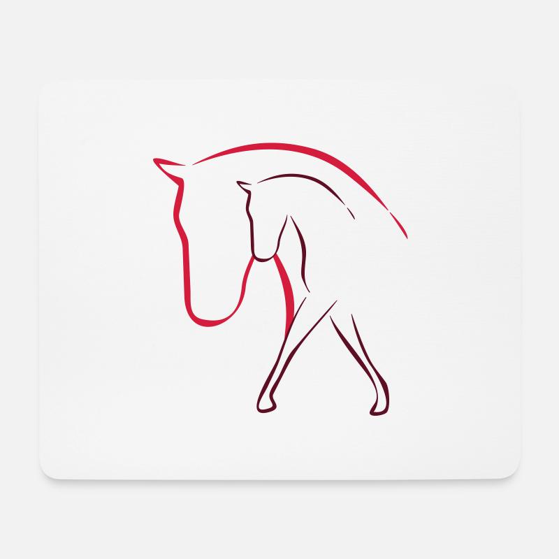 Pferd - Mousepad (Querformat) - Weiß