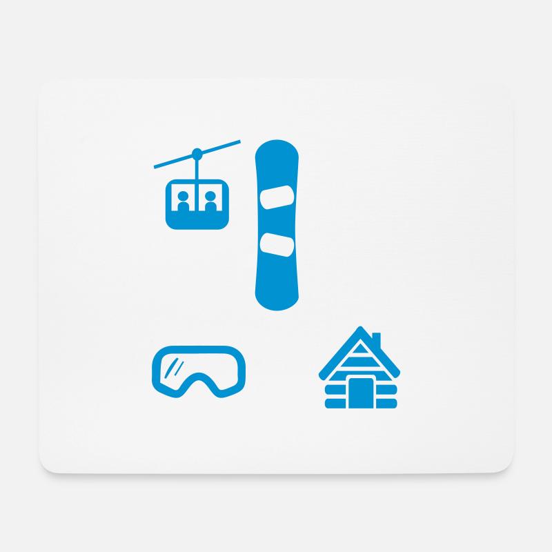 snowboard - Mousepad (Querformat) - Weiß