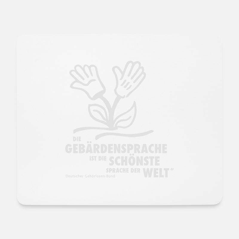 Gebärdensprache schönste Sprache der Welt (Blume) - Mousepad (Querformat) - Weiß