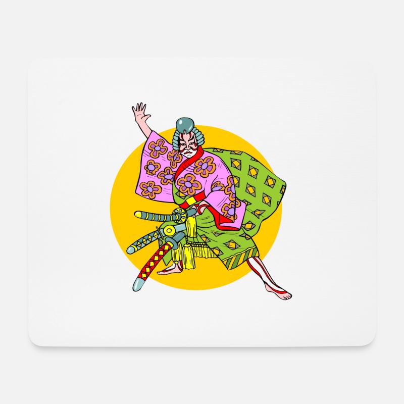 Samurai - Mousepad (Querformat) - Weiß
