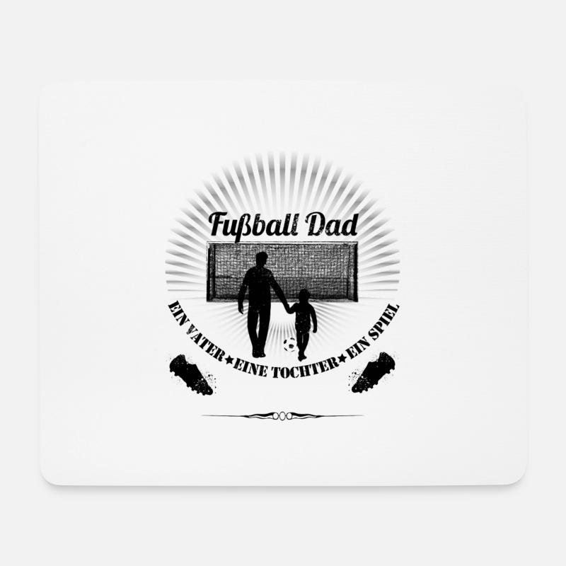 Vater und Tochter Fußball - Mousepad (Querformat) - Weiß