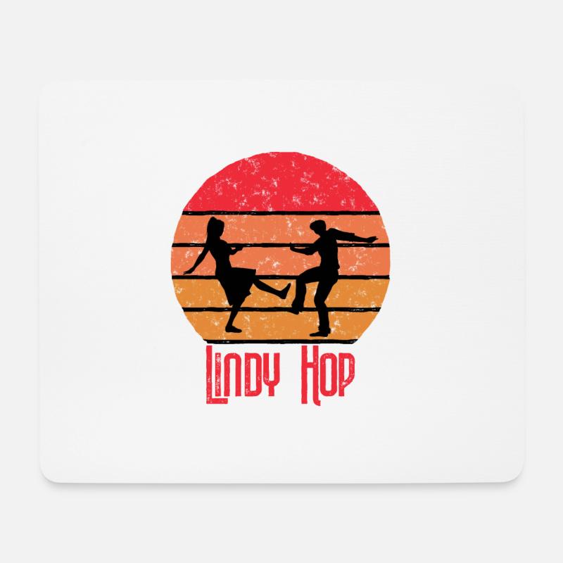 Lindy Hop Sunset Vintage Tanzen Geschenk Swing - Mousepad (Querformat) - Weiß