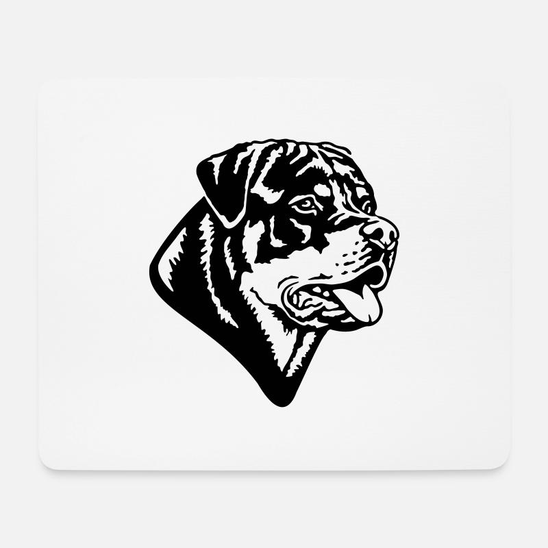 568 Rottweiler Rüde - Mousepad (Querformat) - Weiß