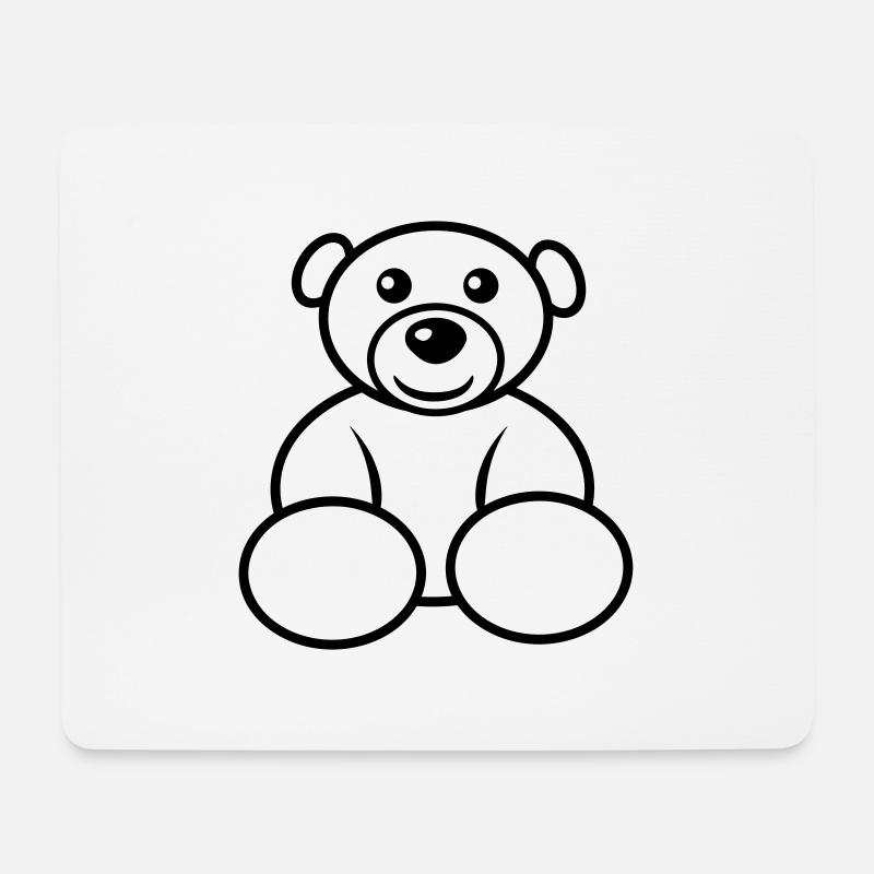 Jouet Teddy gentil bébé - Tapis de souris (format paysage) - blanc