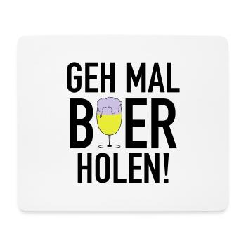 Bier holen 3c - Mousepad (Querformat) - Weiß - Vorne