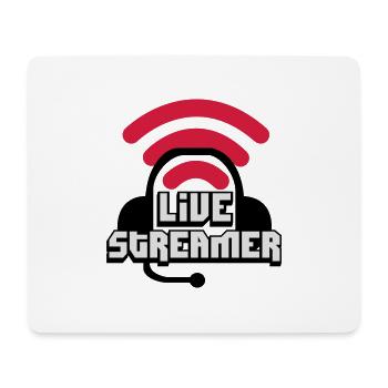 Live Streamer - Mousepad (Querformat) - Weiß - Vorne