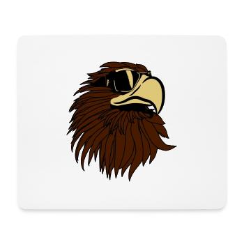 Adler adlerkopf sonnenbrille cool - Mousepad (Querformat) - Weiß - Vorne