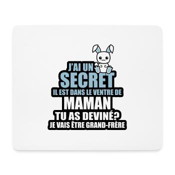 j'ai un secret je vais être grand-frère - Tapis de souris (format paysage) - blanc - Devant