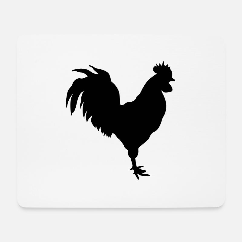 Hahn - Mousepad (Querformat) - Weiß