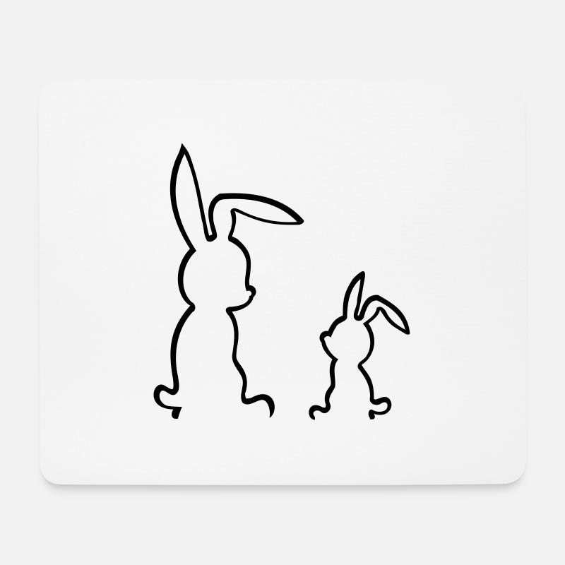 Osten - Zwei Hasen - Mousepad (Querformat) - Weiß