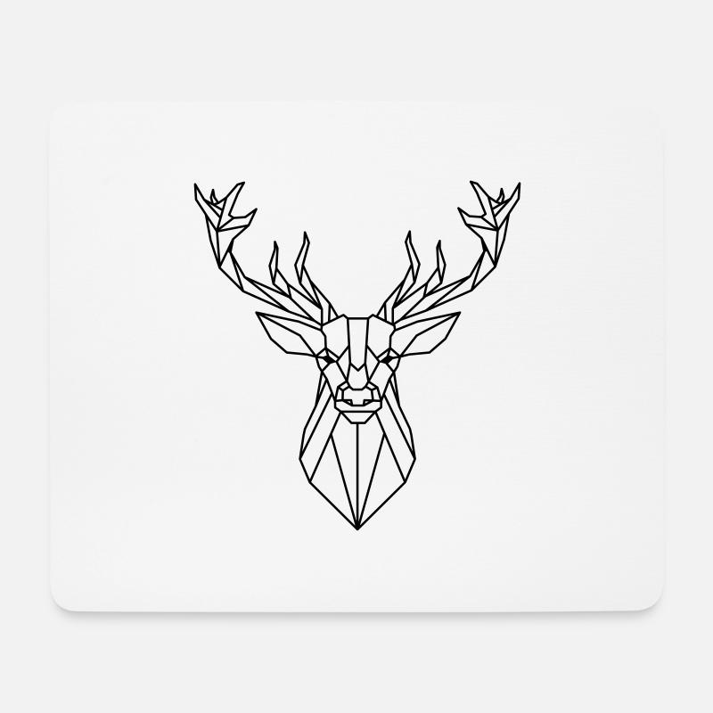 Geometrische Hirsche - Mousepad (Querformat) - Weiß