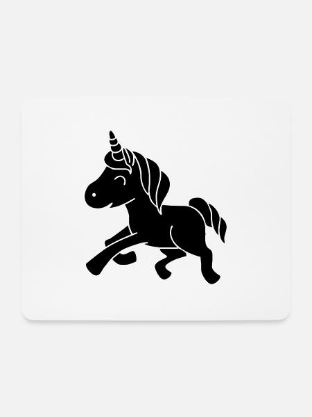 Glückliches Baby Einhorn - Happy Baby Unicorn - Mousepad (Querformat) - Weiß