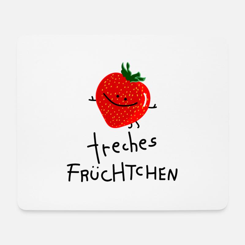 Freches Früchtchen- Erdbeere - Mousepad (Querformat) - Weiß