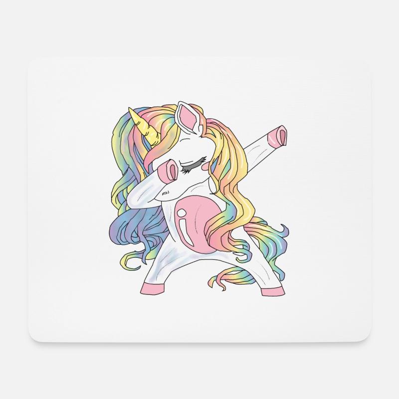 Dabbing unicorn gift - Mouse Pad (horizontal) - white