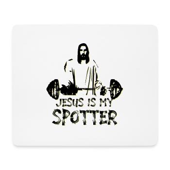 Jesus is my spotter Gym - Mousepad (Querformat) - Weiß - Vorne