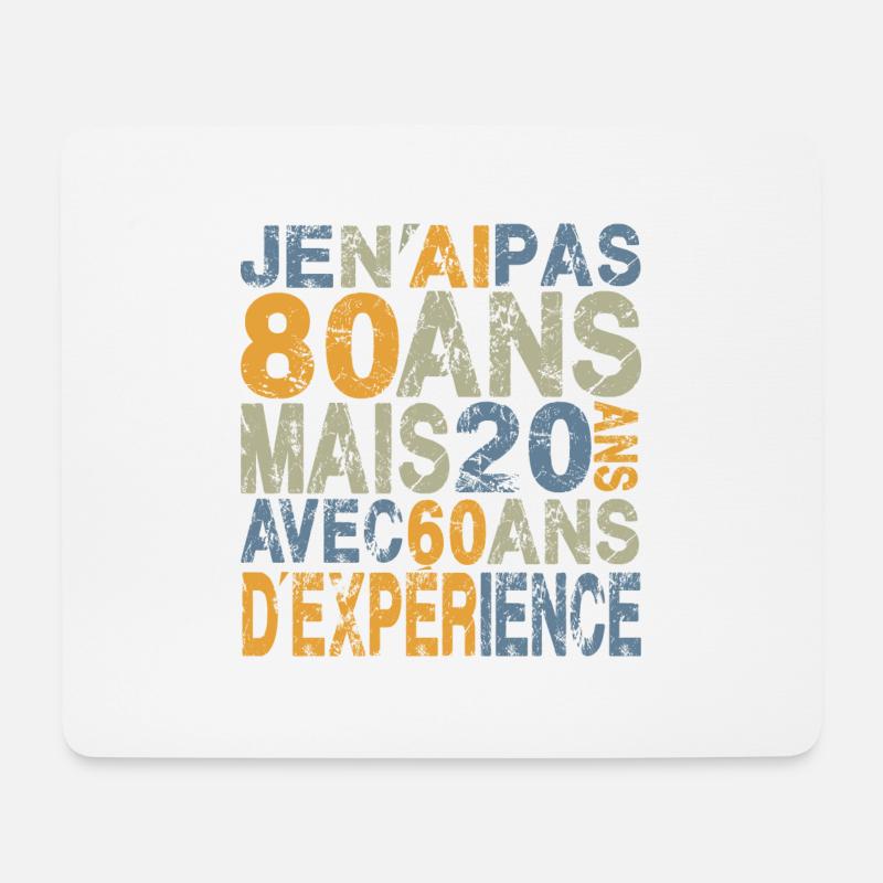 80 Jahre Geburtstagsgeschenk 80 Jahre - Mousepad (Querformat) - Weiß