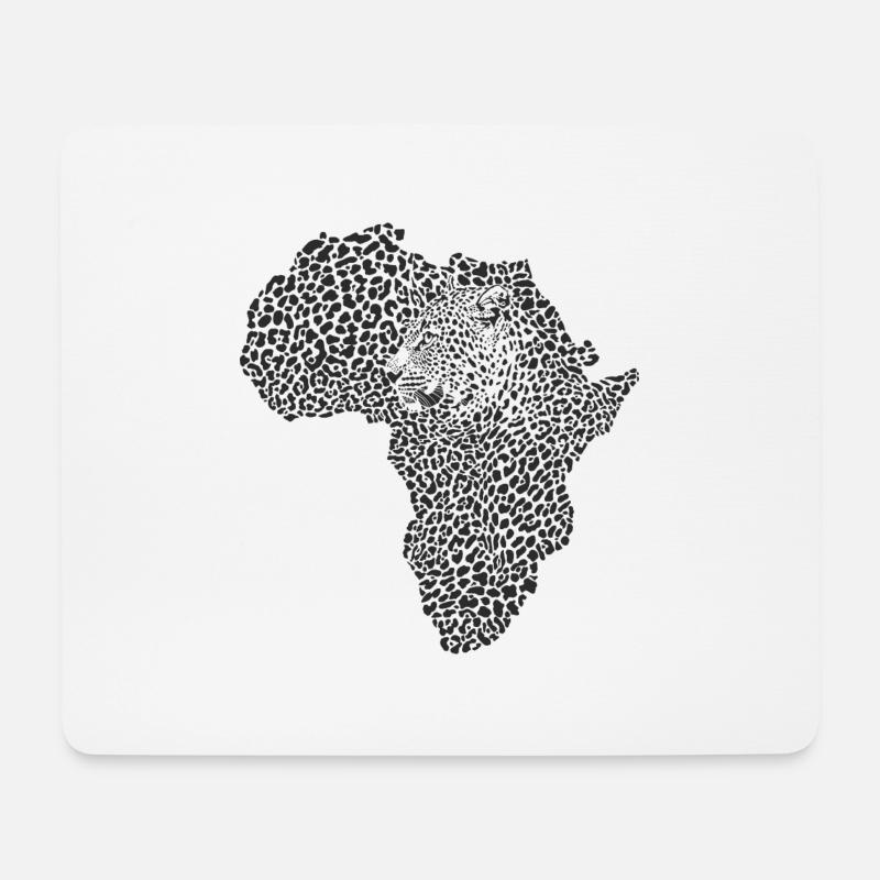 Africa map leopard - Mouse Pad (horizontal) - white
