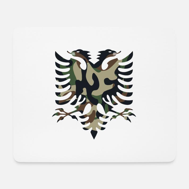 Albanien Flagge Tarnfarben - Mousepad (Querformat) - Weiß
