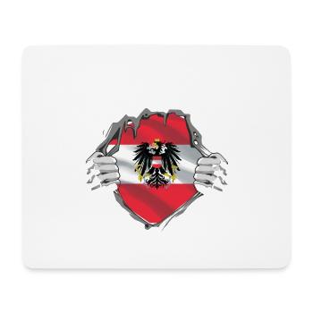 Austria flag coat of arms superhero gift - Mouse Pad (horizontal) - white - Front
