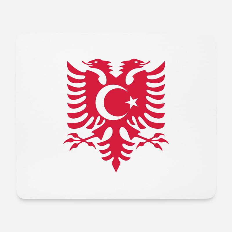 Albanien Türkei Flagge - Mousepad (Querformat) - Weiß