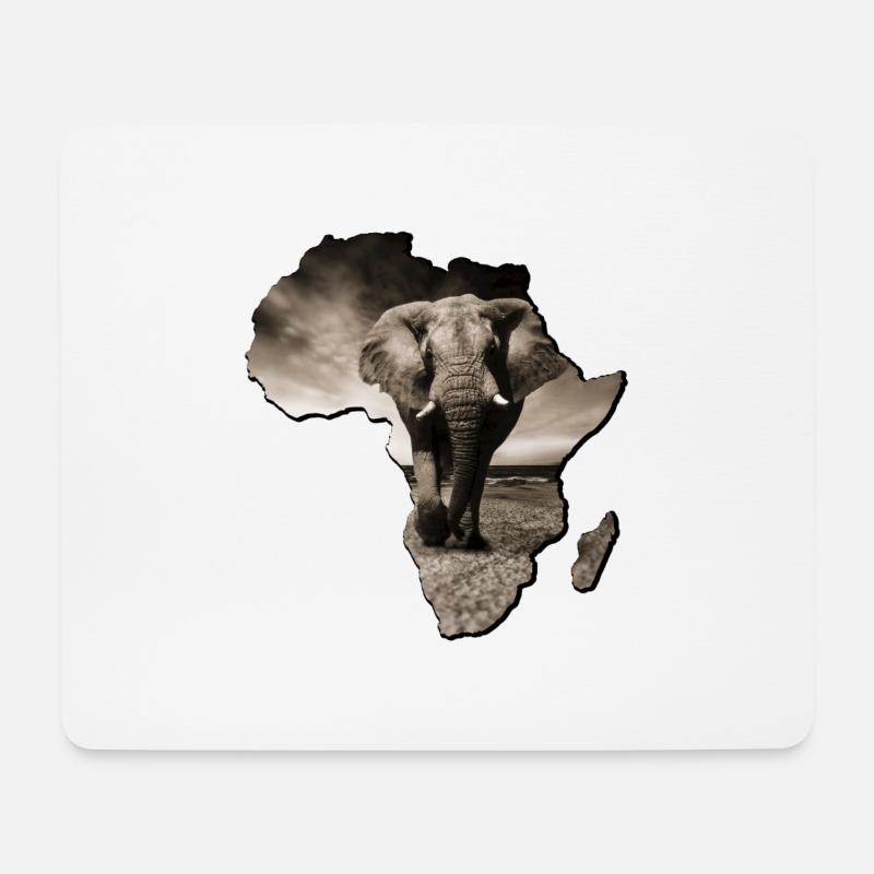 Afrika Kontinent Elefant Safari - Mousepad (Querformat) - Weiß