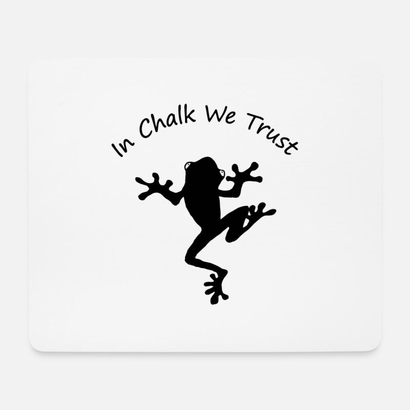 Bouldern Klettern Boulder Frosch In Chalk We Trust - Mousepad (Querformat) - Weiß