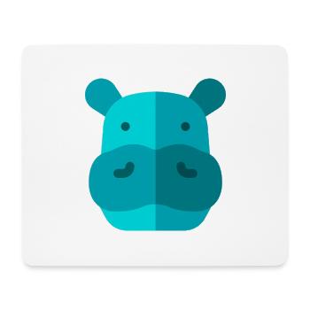 Nilpferd - Mousepad (Querformat) - Weiß - Vorne