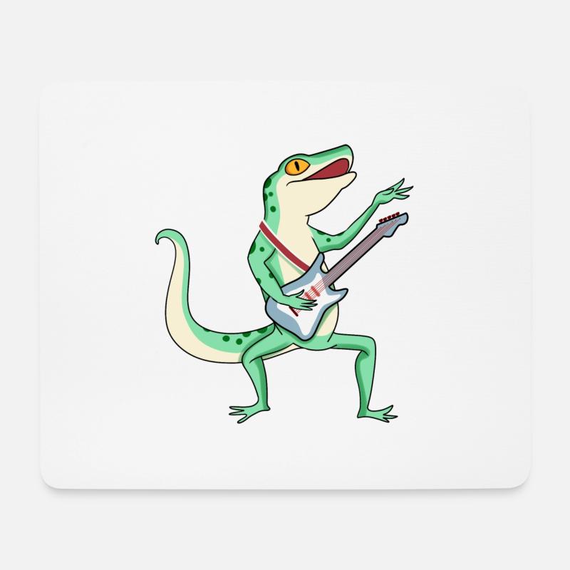 Star Eidechse E-Gitarre - Mousepad (Querformat) - Weiß
