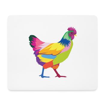 Colorful chicken rainbow hen - Mouse Pad (horizontal) - white - Front