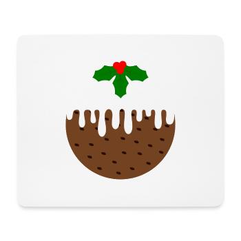 Round Christmas Pudding - Mouse Pad (horizontal) - white - Front