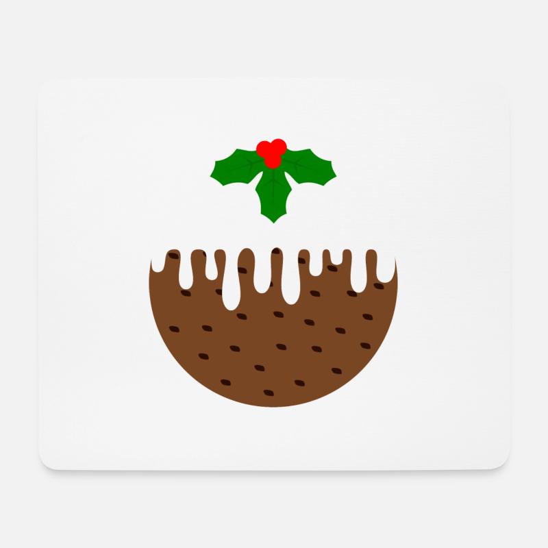 Round Christmas Pudding - Mouse Pad (horizontal) - white