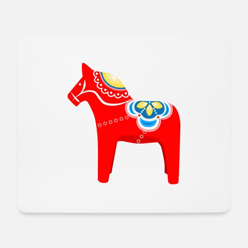 Dalahast Skandinavisches Design - Mousepad (Querformat) - Weiß