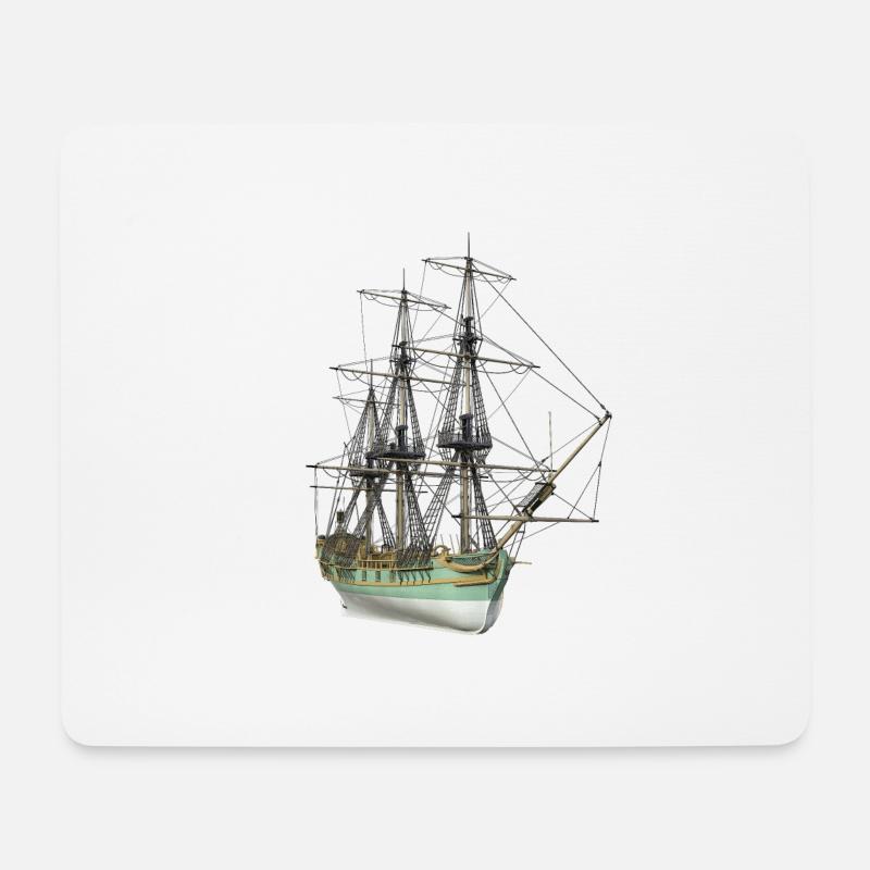 Segelschiff aus dem 18. Jahrhundert - Mousepad (Querformat) - Weiß