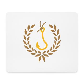 Logo Lorbeerkranz Angeln - Mousepad (Querformat) - Weiß - Vorne